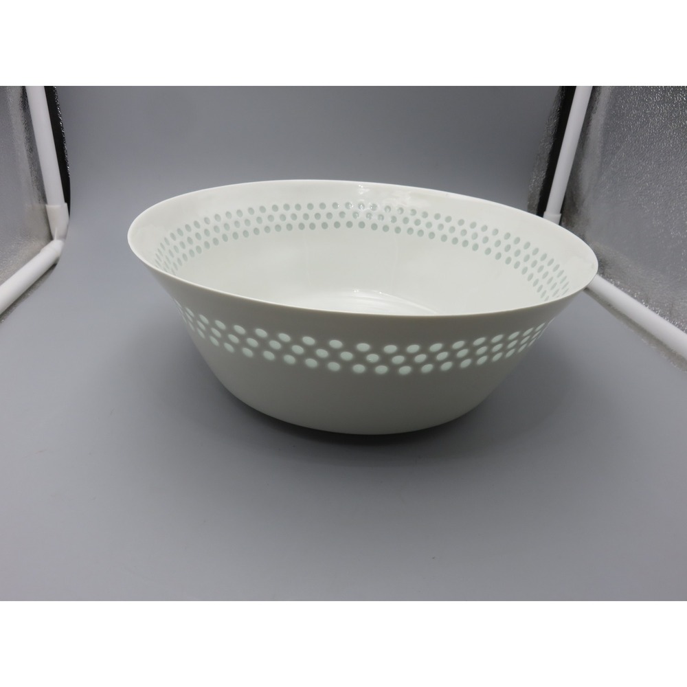 Arabia Porcelain Serving Bowl Translucent Dot Pattern Rice Bowl 8.25 Inch